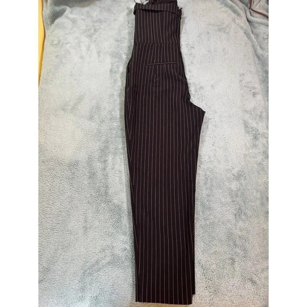 Express Black Pinstripe Women's Jumpsuit Size US 10 Made in Vietnam - Picture 8 of 9